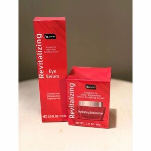 Revitalizing Eye Serum and Hydrating Moisturizer Set - Red